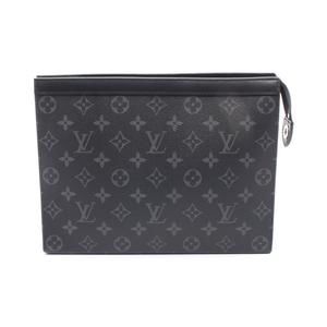 Louis Vuitton Voyage Pochette Clutch Bag Eclipse Leather Black